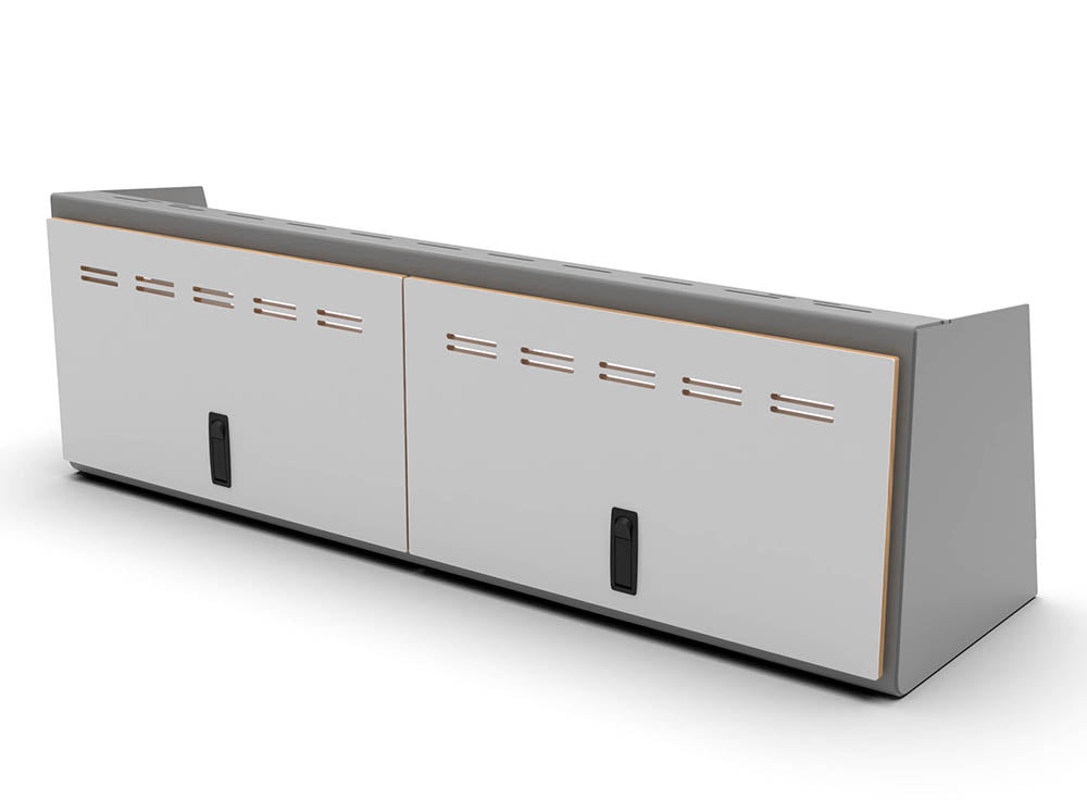 48" Upper Cabinet Grey - White Door