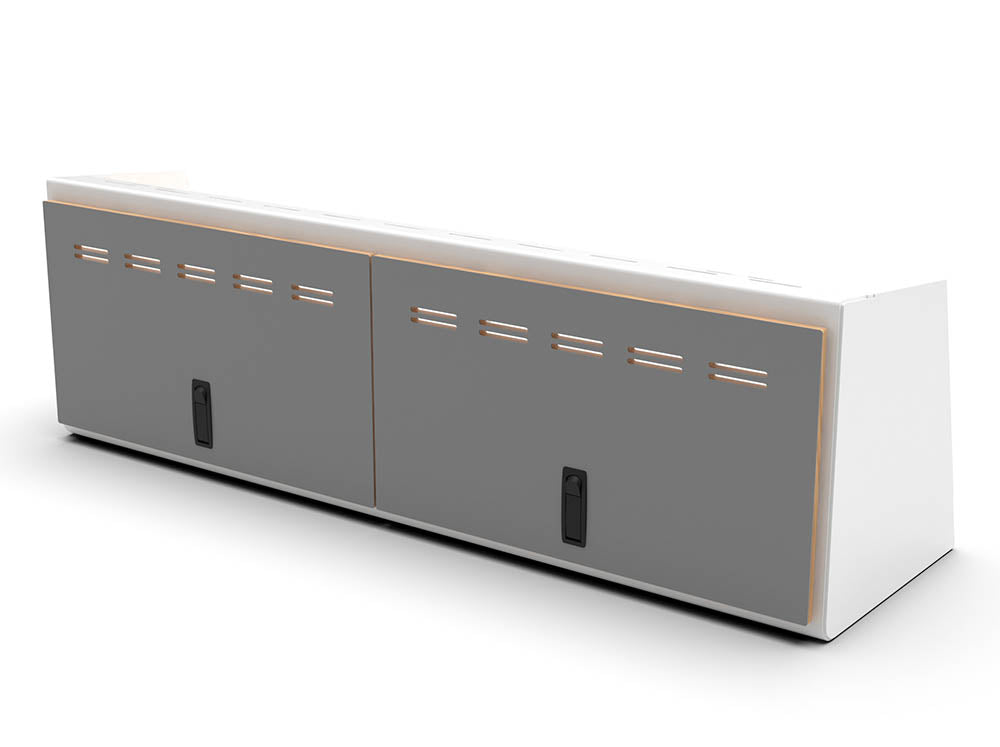 48" Upper Cabinet White - Grey Door