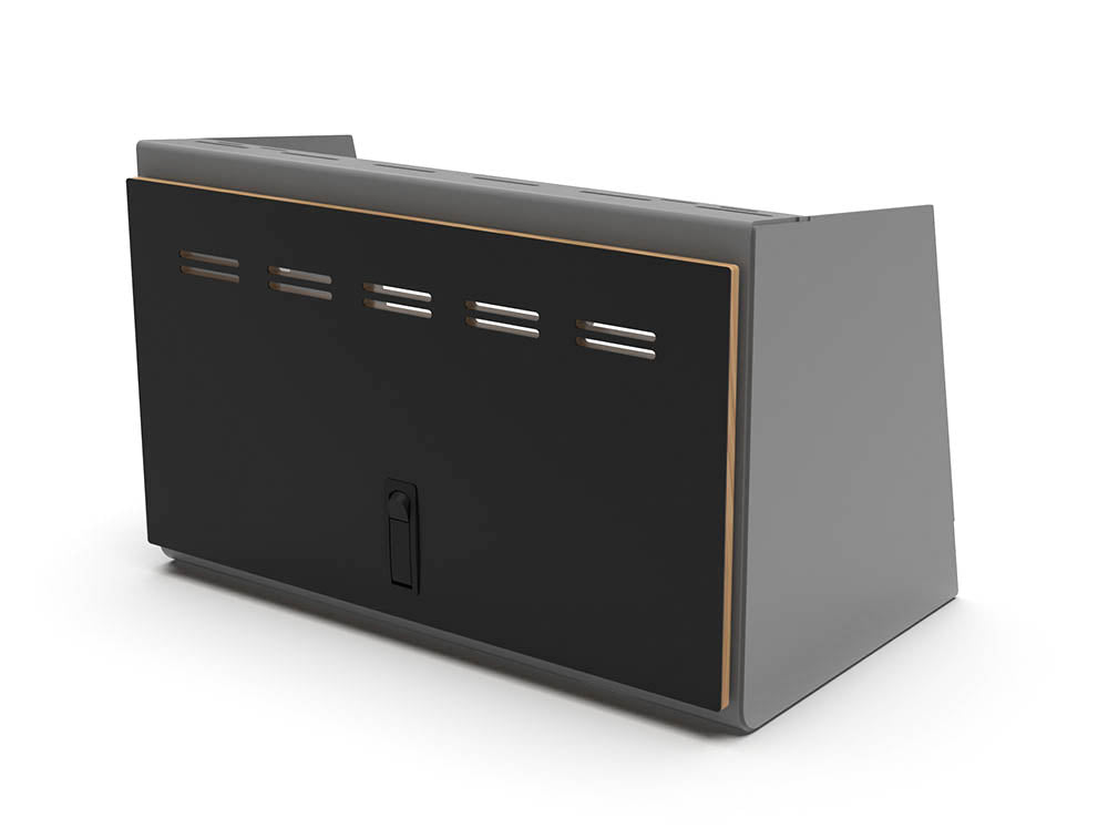 24" Upper Cabinet Grey - Black Door