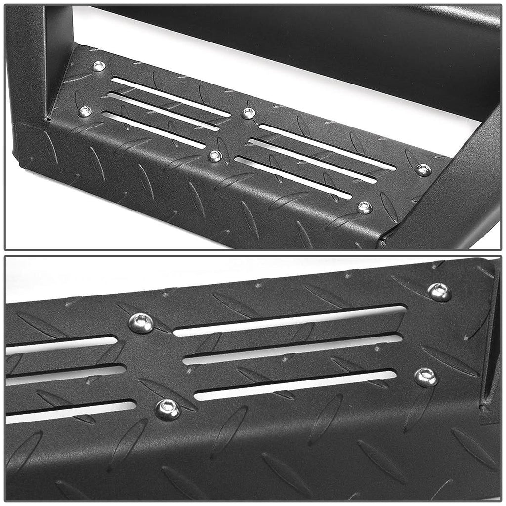 2007-2016 Jeep Wrangler 2-Door Step Down Nerf Bars - Black