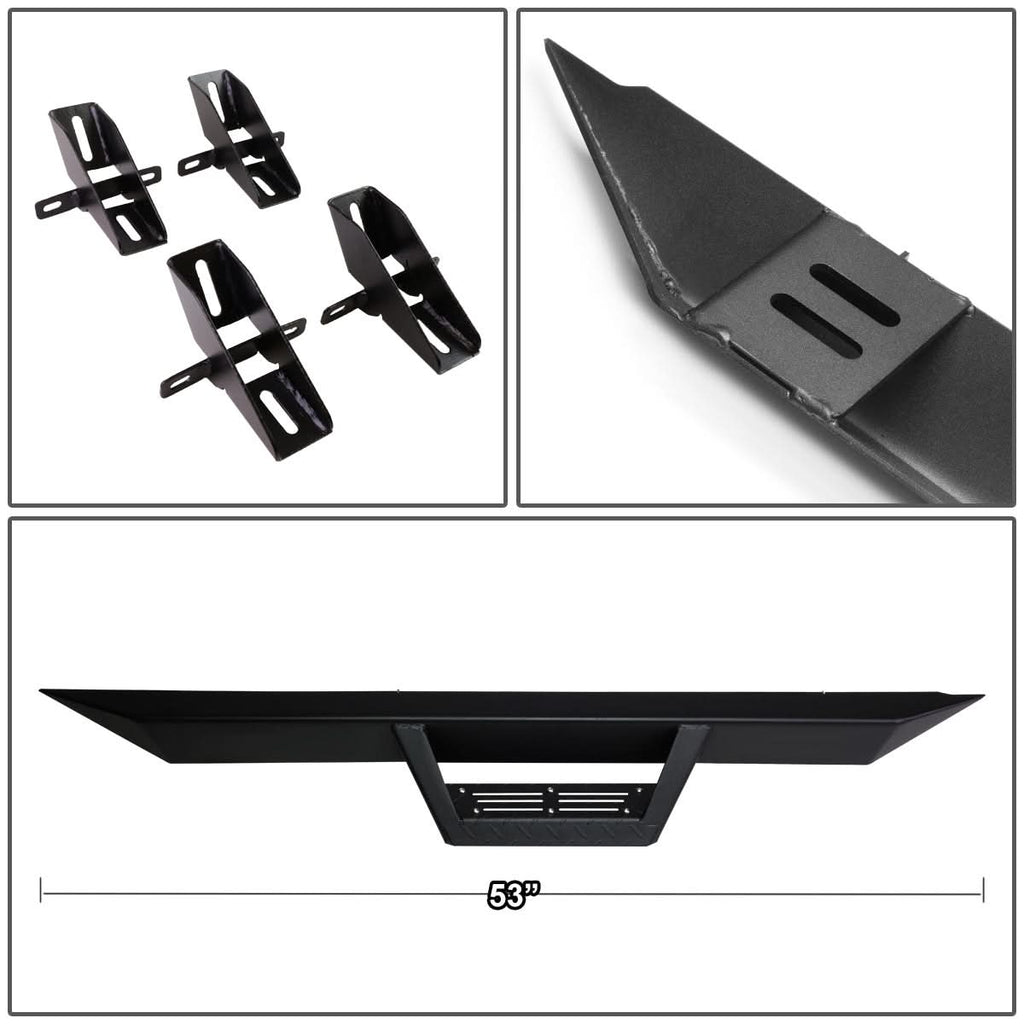 2007-2016 Jeep Wrangler 2-Door Step Down Nerf Bars - Black
