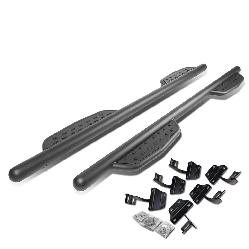 2015-2017 Ford F-150 Crew Cab 3" Round Extended Step Bars - Matte Black