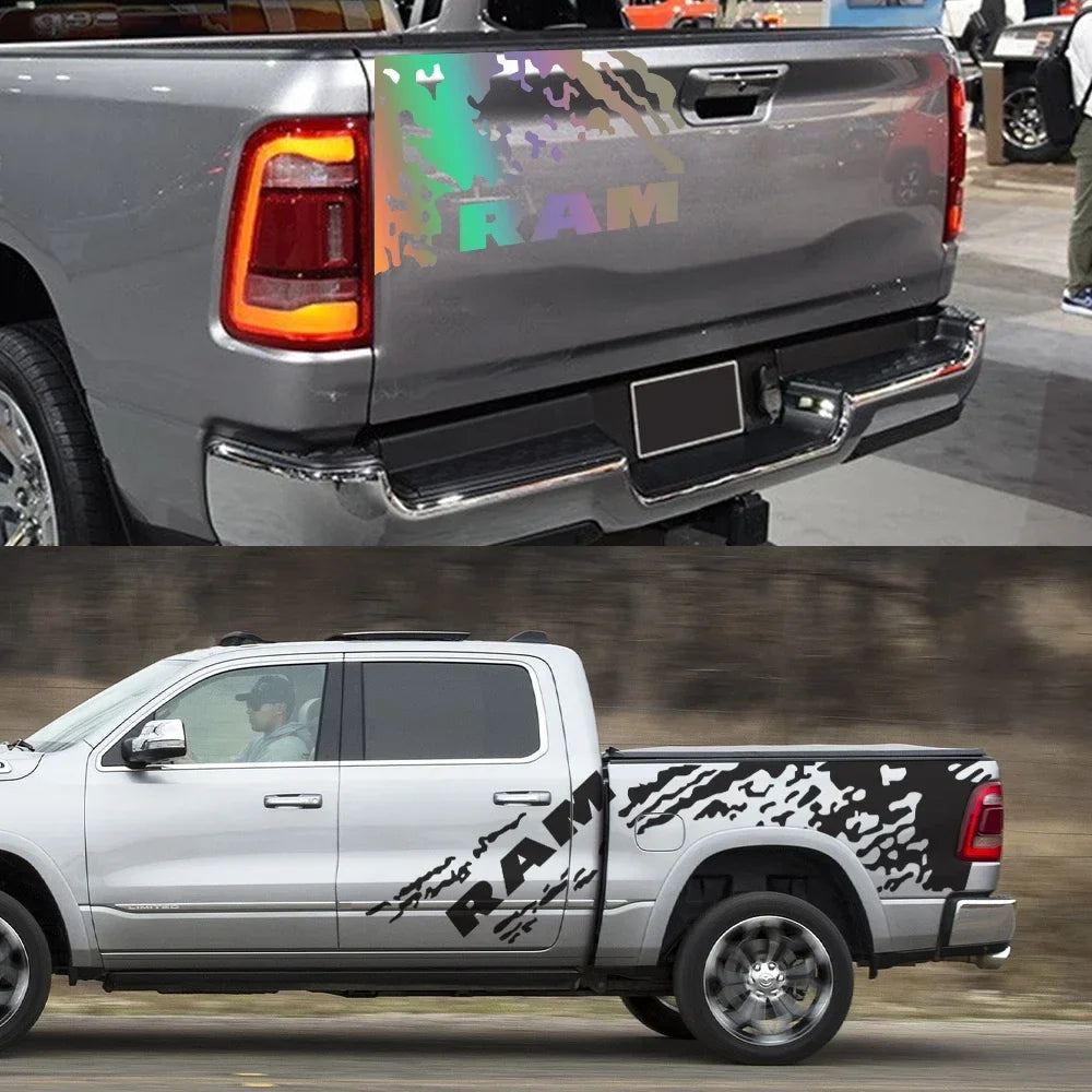 Splash Grunge Body Side Decal for Dodge RAM 1500 Rebel / RTX | 3-Piece Matte Vinyl Kit