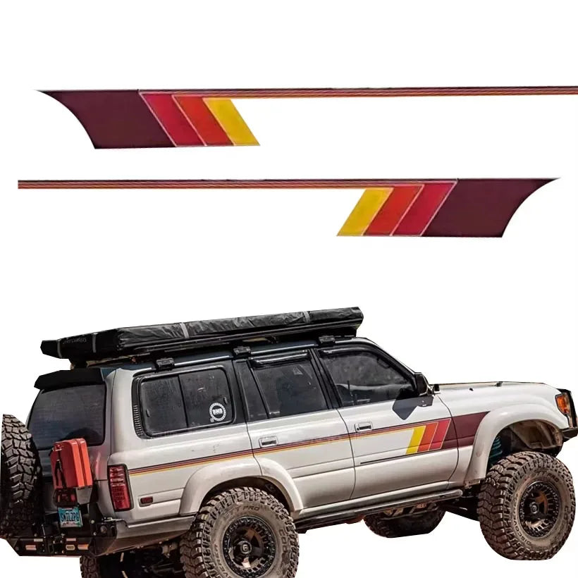 Off-Road Body & Waistline Stripe Decal Kit for Toyota Land Cruiser LC80 | Exterior Vinyl Graphics