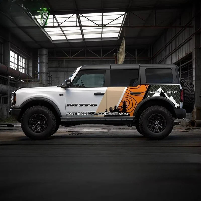 Customized Fashion Sport Vinyl Decal Kit for Ford Bronco | Full-Body PVC Modification Wrap