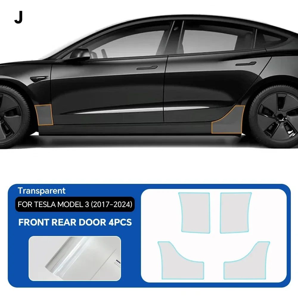 Precut PPF for Tesla Model 3 (2020–2023) | TPU Headlight, Mirror, Door Handle & Tail Light Film