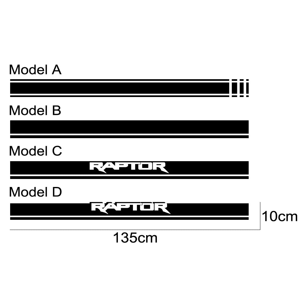 Hood Stripe Style Decal for Ford F-150 / Ranger Raptor | Vinyl Truck Sticker