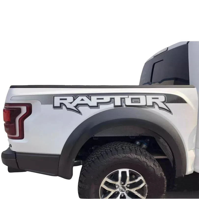 Black & Red Bedside Trunk Letter Graphics Decal for Ford F-150 Raptor (2015–2019) | Modified Vinyl Sticker