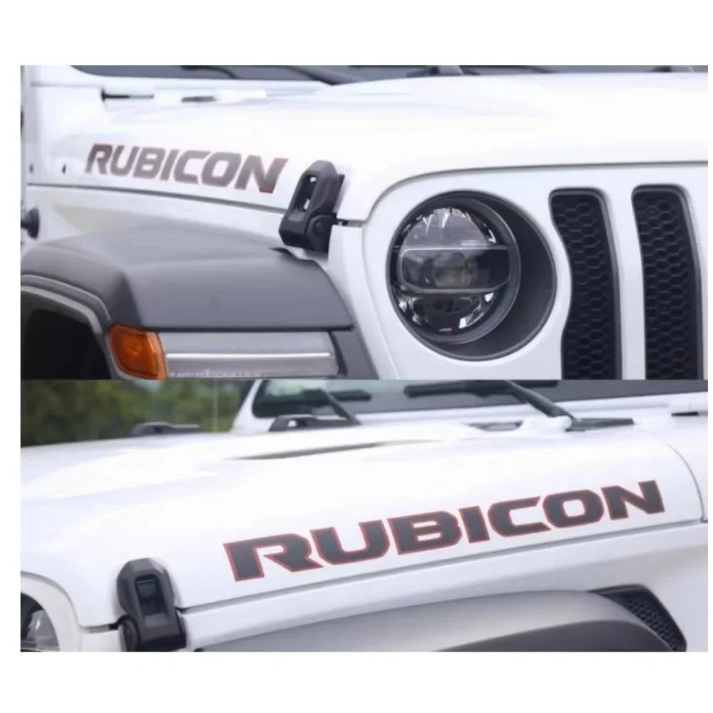 Rubicon Hood Letter Graphic Badge Emblem for Jeep Wrangler JL / JK | 2-Piece Vinyl Decal