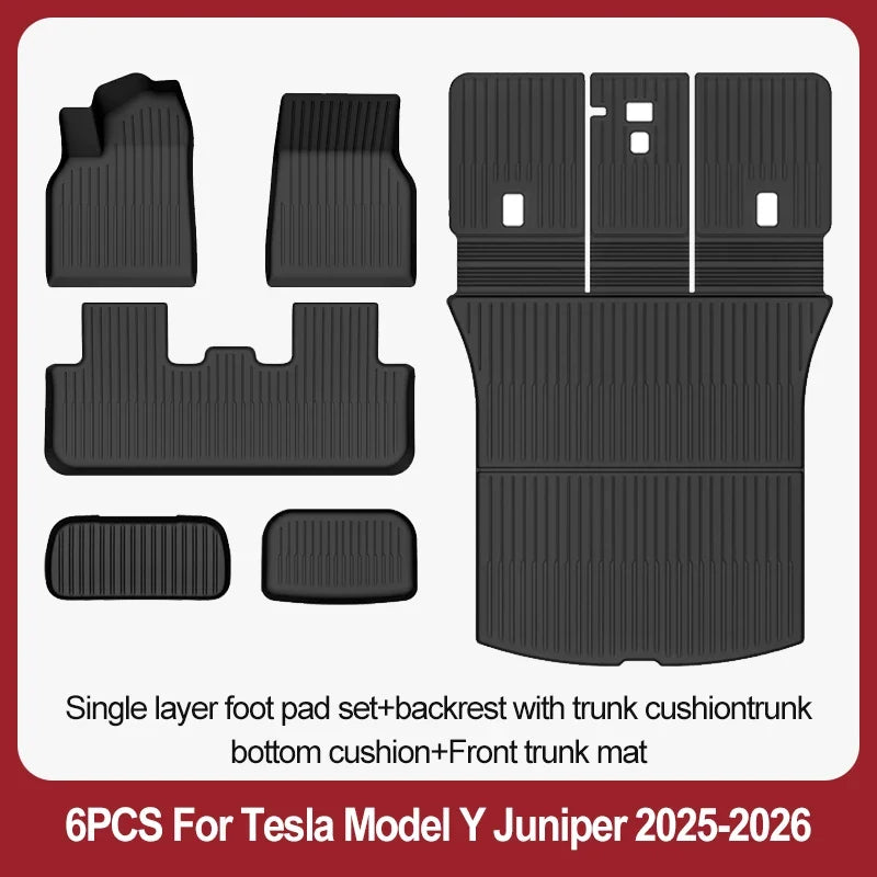 TPE Floor Mats & Luggage Mat for Tesla Model Y Juniper Premium / Performance (2025+) | All-Weather Set