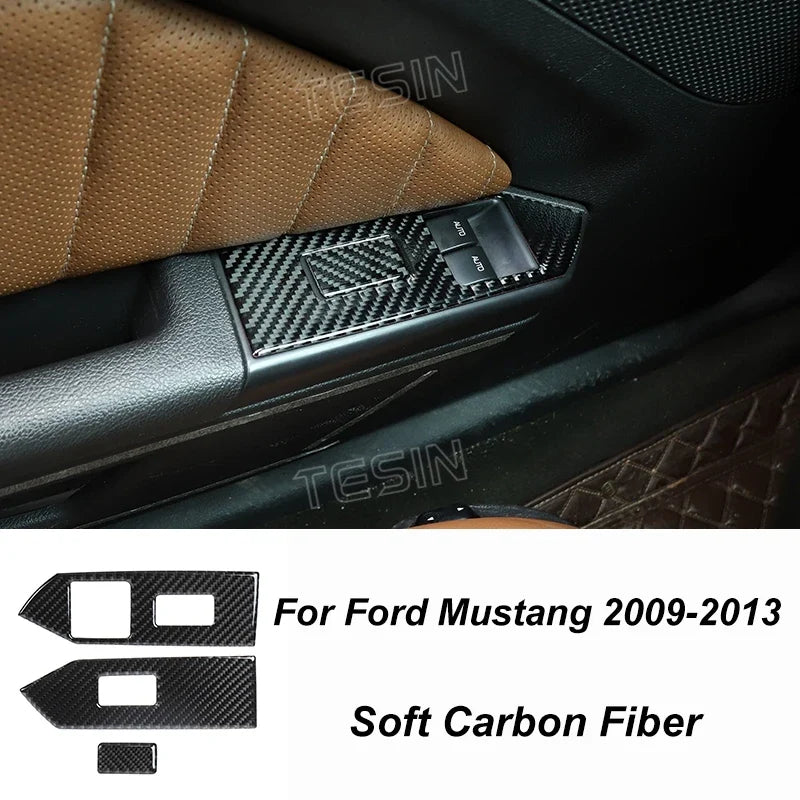Carbon Fiber Grain Interior & Exterior Decoration Sticker for Ford Mustang (2009-2014) | Kit