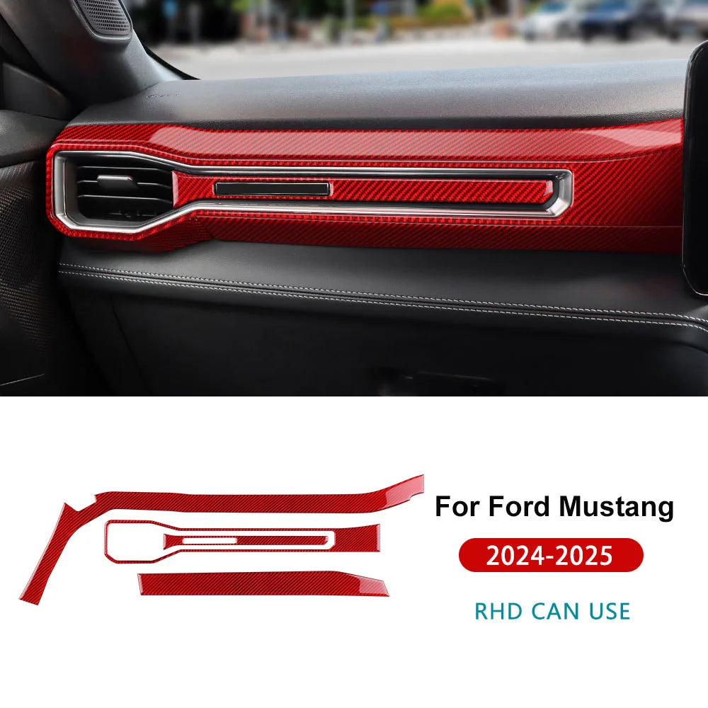 Real Soft Carbon Fiber Interior Trim for Ford Mustang GT / Dark Horse / EcoBoost (2024-2025)