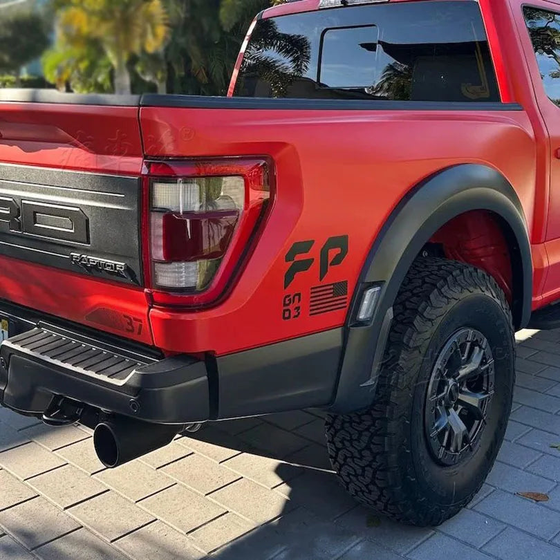 FP Performance USA Flag Bedside Decal for Ford F-150 / F-250 Raptor (Gen 1, 2 & 3) | Vinyl Sticker Pair