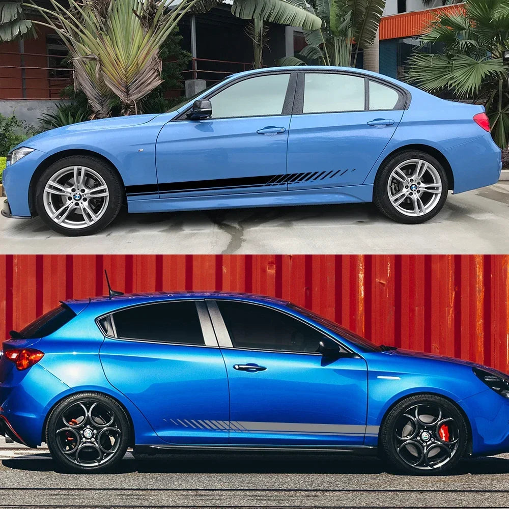 Door Side Vinyl Film Decal for Audi A3 / S3 / A4 / A6 / A7 / A8 / Q3 / Q5 | 2-Piece Body Sticker