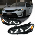 Honda Civic 11th Gen 4-Lens LED Headlight Assembly with Start-Up Animation & Dynamic Turn Signal 2022 - 2023 (Pair)