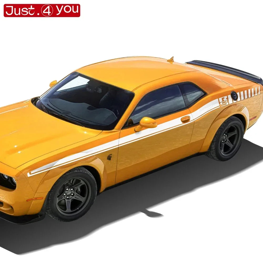 Dodge Challenger Body Side Accent Stripe Decal Kit – Door & Waist Line Graphic | 2008–2023 RS | 8 Premium Finishes