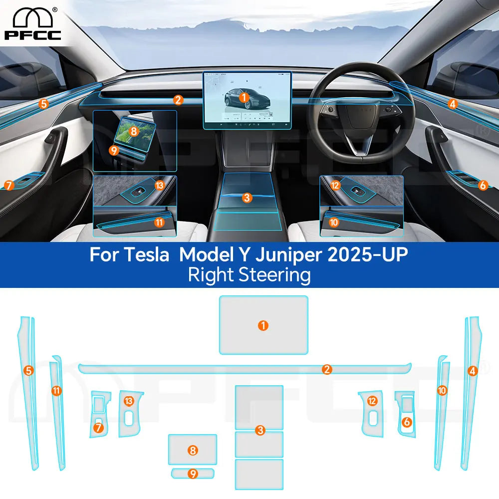 Precut PPF for Tesla Model Y Juniper (2025–2026) | TPU Headlight, Mirror, Pillar & Bumper Protection