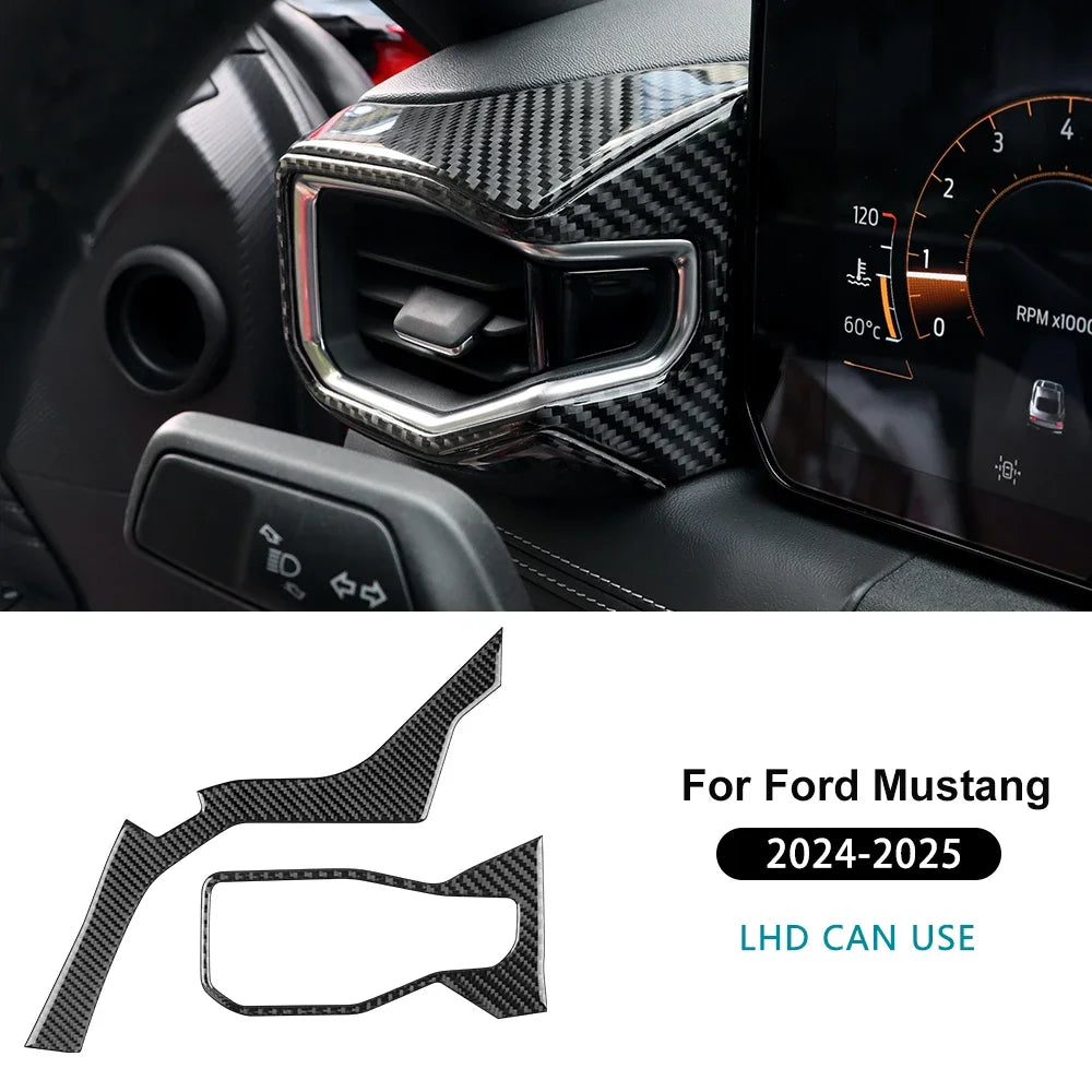 Real Soft Carbon Fiber Interior Trim for Ford Mustang GT / Dark Horse / EcoBoost (2024-2025)