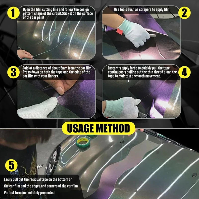 Vinyl Wrap Cutting Tape | Finish Line Tape for Car, Motorcycle & Boat Film Installation