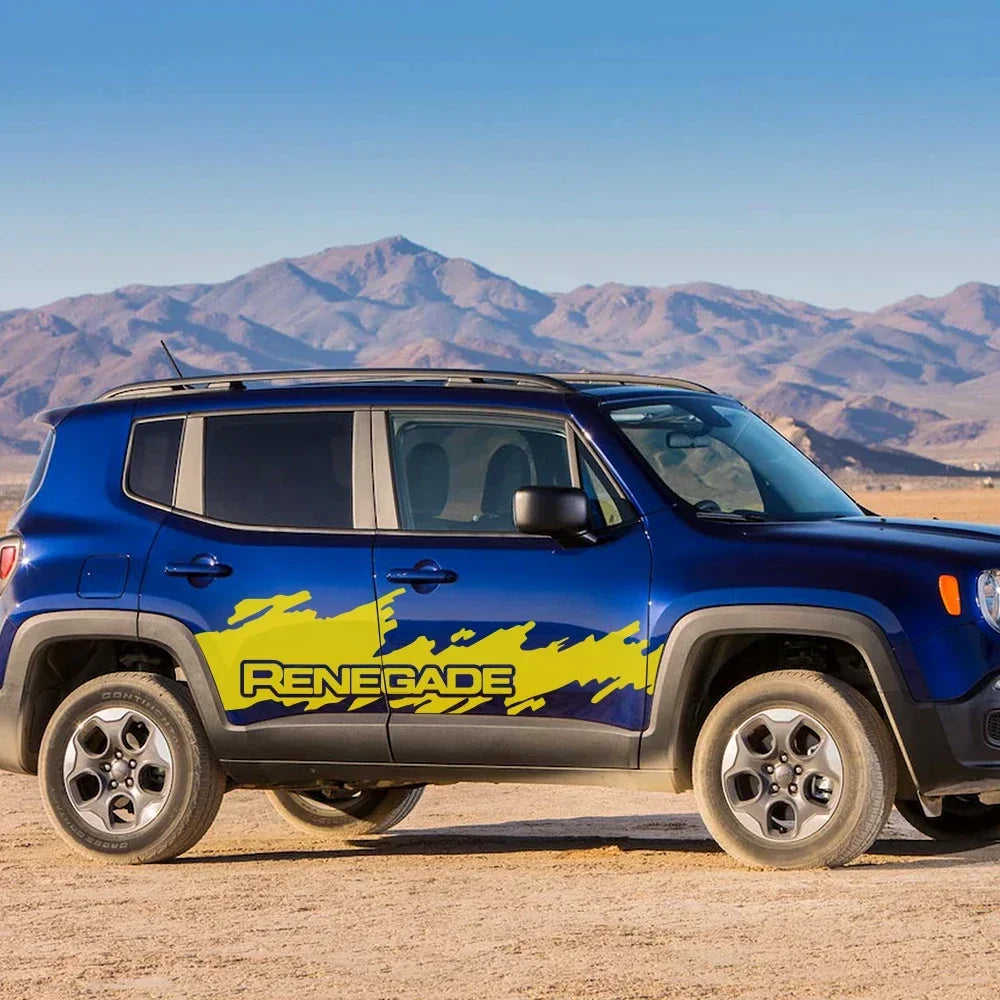 Splash Motor Door Side Skirt Decal for Jeep Renegade / JK | 2-Piece Vinyl Film Graphic