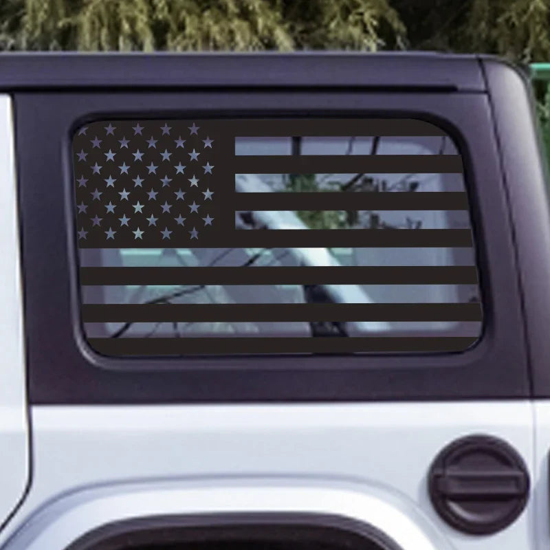 USA Flag Rear Window Decorative Decal for Jeep Wrangler (2021–2024) | Vinyl Cover Sticker