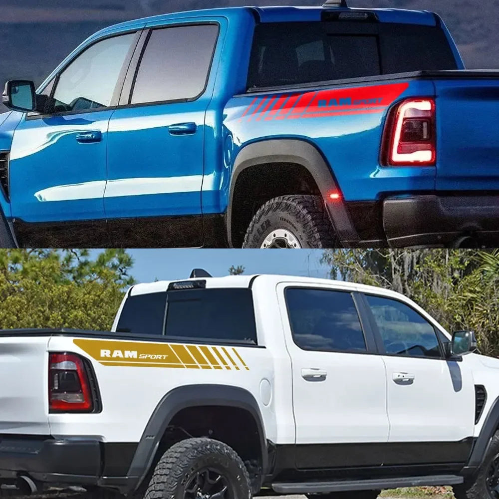 Sport Rear Trunk Side Letter Decal for Dodge RAM | 2-Piece Vinyl Truck Graphic