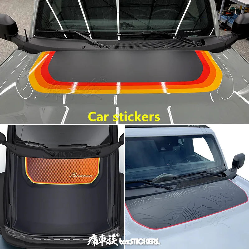 Custom Modified Hood Personality Vinyl Sticker for Ford Bronco | Special KK Film Wrap