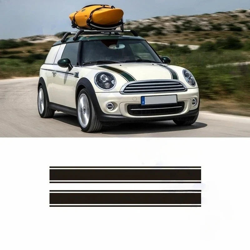 Sport Stripe Hood Bonnet Decal for Mini Cooper (R50–R61, F54–F60) | 2-Piece Engine Cover Vinyl Sticker