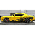 Dodge Challenger 1320 Body Side Vinyl Decal Kit – Door & Waist Line Sport Graphic | 2015–2025 | Black or Custom Color