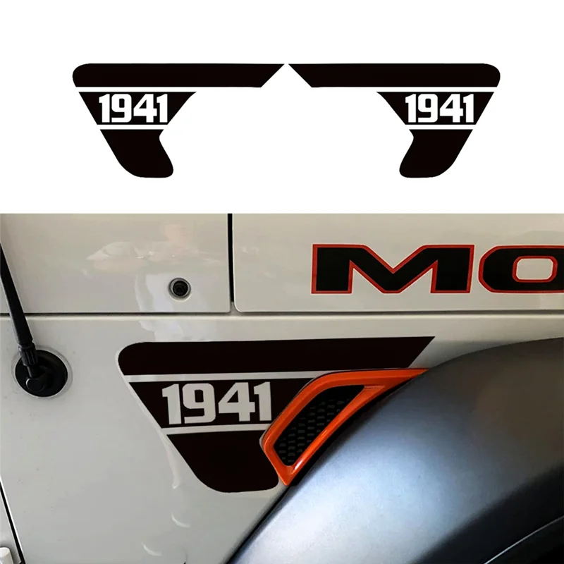 Jeep Wrangler JL & Gladiator JT Side Fender Vent “1941” Decal – Precut Black PVC Sticker (2018–2024)