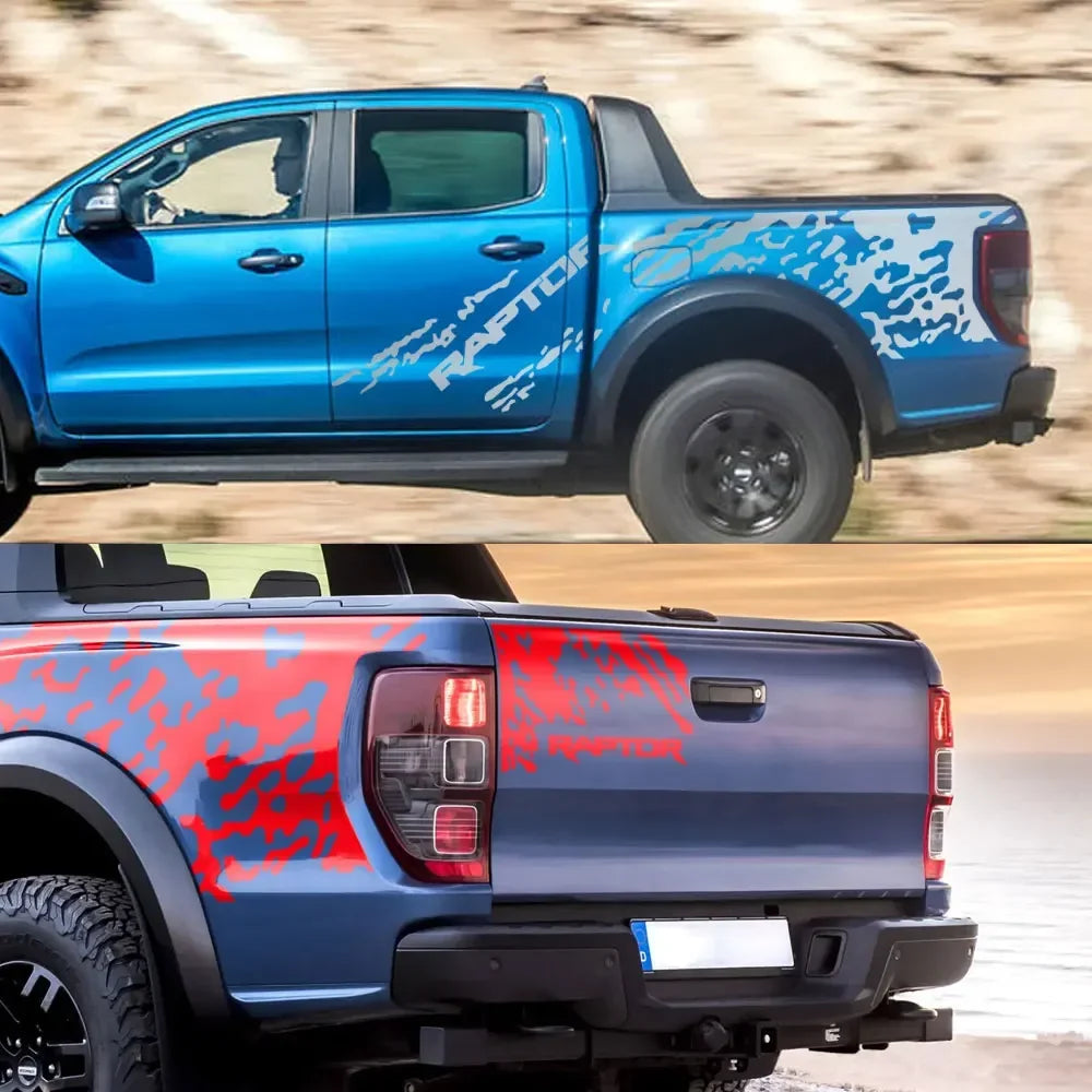 Splash Grunge Body Side Decal for Ford F-150 Raptor / Ranger | 3-Piece Matte Vinyl Kit