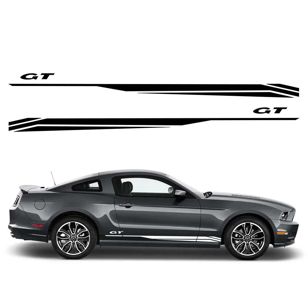Door Side Graphic Stripe Decal for Ford Mustang GT 350 / 500 / GT4 / GT5 | Color Change Vinyl