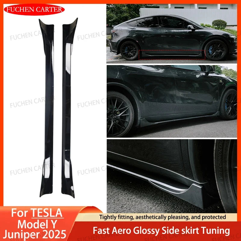 ABS Side Skirt Extension Body Kit for Tesla Model Y Juniper (2025) | Fast Aero Gloss Finish