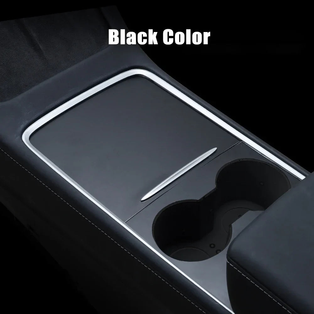 Center Console Panel Sticker for Tesla Model 3 / Model Y (2021–2023) | Wood Grain & Carbon Fiber Film