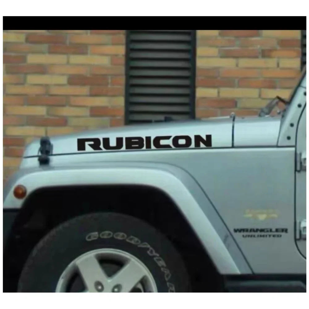 Rubicon Hood Letter Graphic Badge Emblem for Jeep Wrangler JL / JK | 2-Piece Vinyl Decal