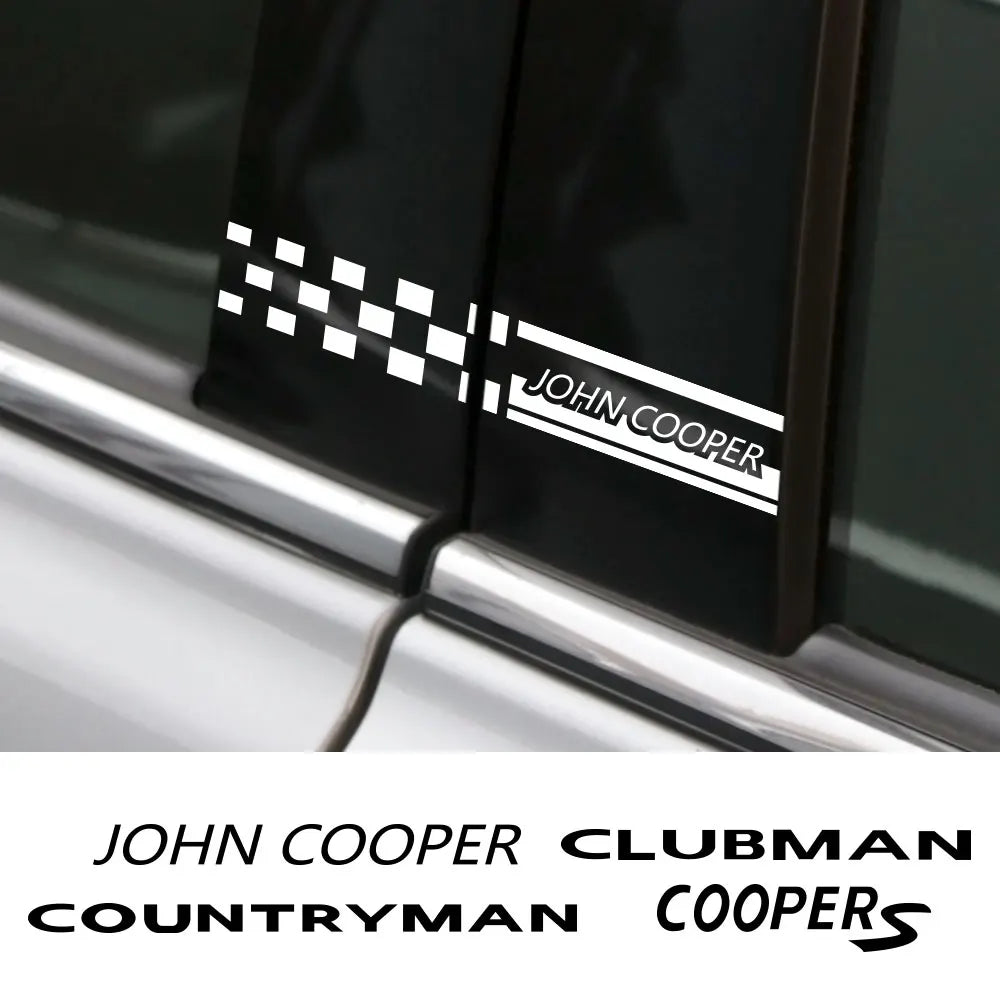 B-Pillar Window Decal for Mini John Cooper Works (R55, R56, R59, R60, R61) | 2-Piece Vinyl Sticker