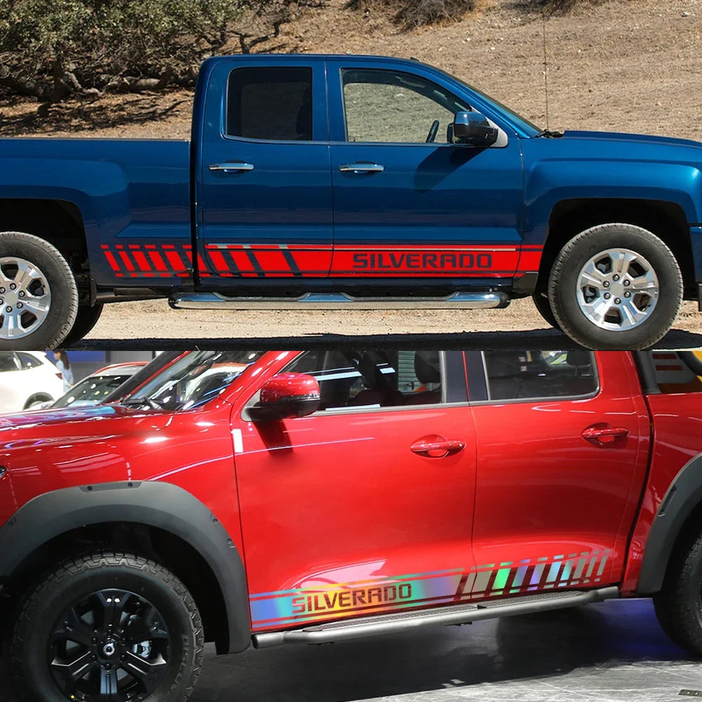Door Side Stripe Decal for Chevrolet Silverado 1500 LT / LTZ / WT / Trail Boss / RST | Vinyl Truck Sticker