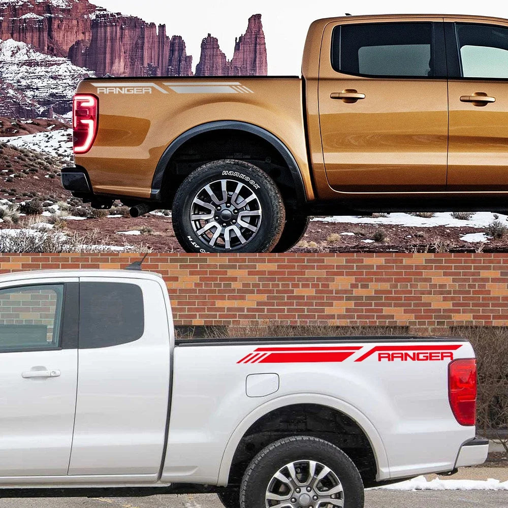 Side Stripe Decal for Ford Ranger Raptor T6 / XLT / T7 / T8 | Pickup Bed Vinyl Graphic