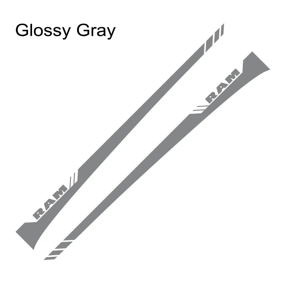 Dodge RAM Door Side Skirt Graphic Decal Kit (2 Pcs) – Custom Vinyl Sticker | 1500, 2500, Rebel, RTX | 12 Finishes
