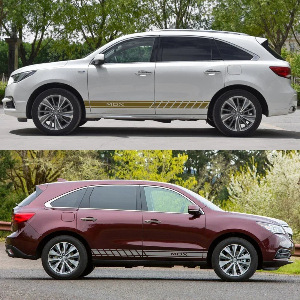 Long Door Side Skirt Stripe Decal for Acura RDX / MDX / TLX / ILX | Sport Vinyl 2-Piece Kit