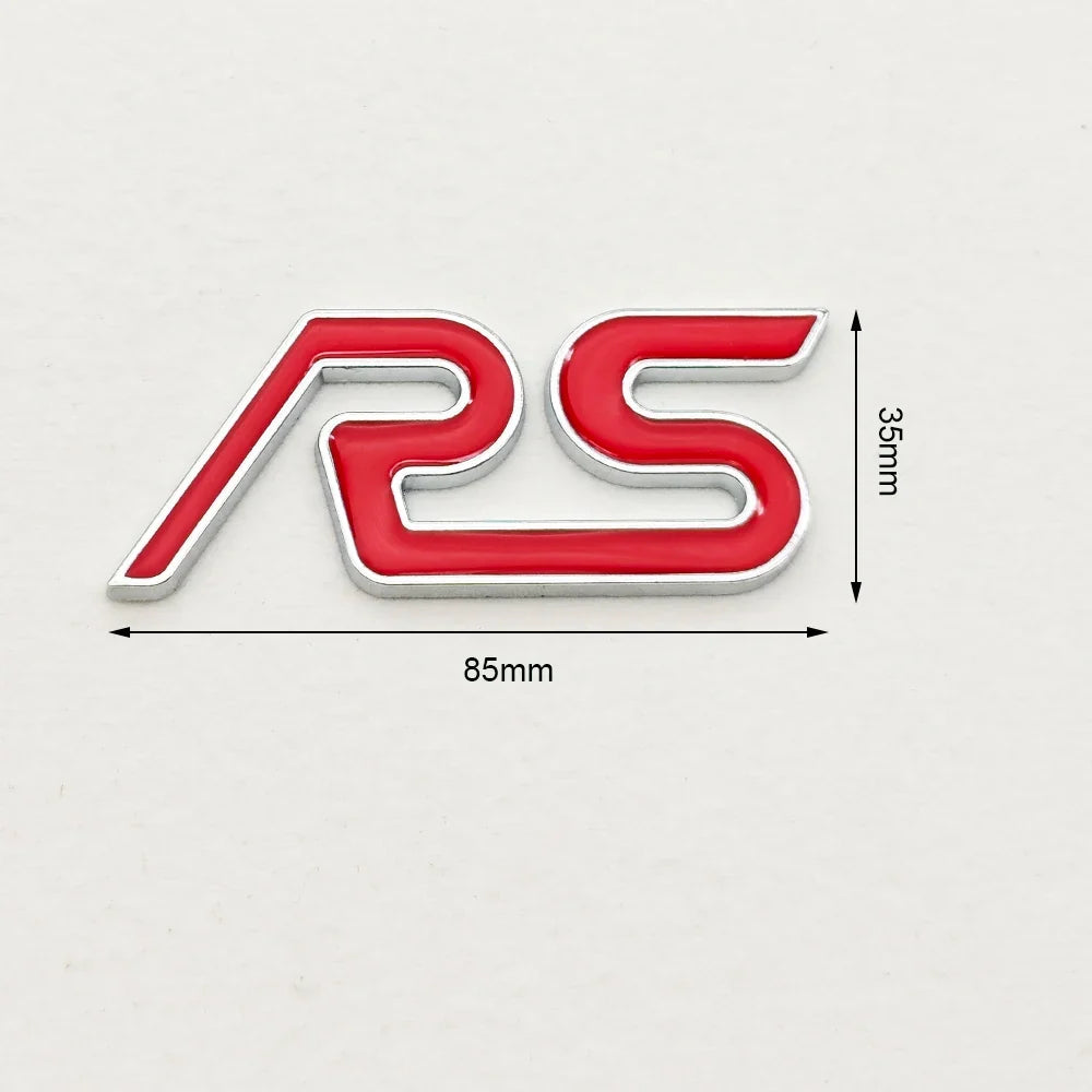 3D Metal RS Logo Badge | Grille, Fender & Trunk Sticker for Ford Fiesta / Focus RS