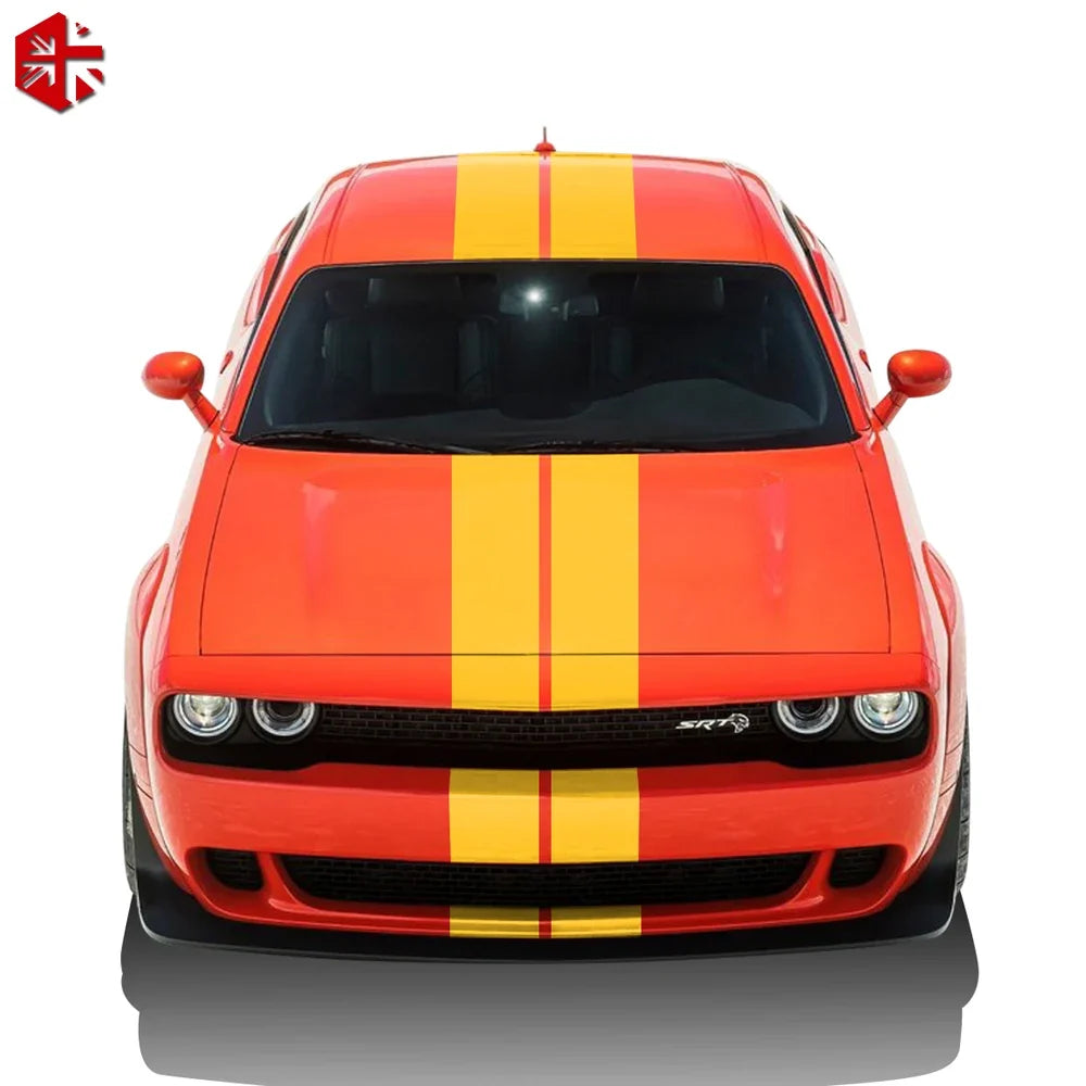 Front-to-Rear Racing Stripe Body Decal Kit | Hood, Roof, Trunk & Bonnet Vinyl Graphics