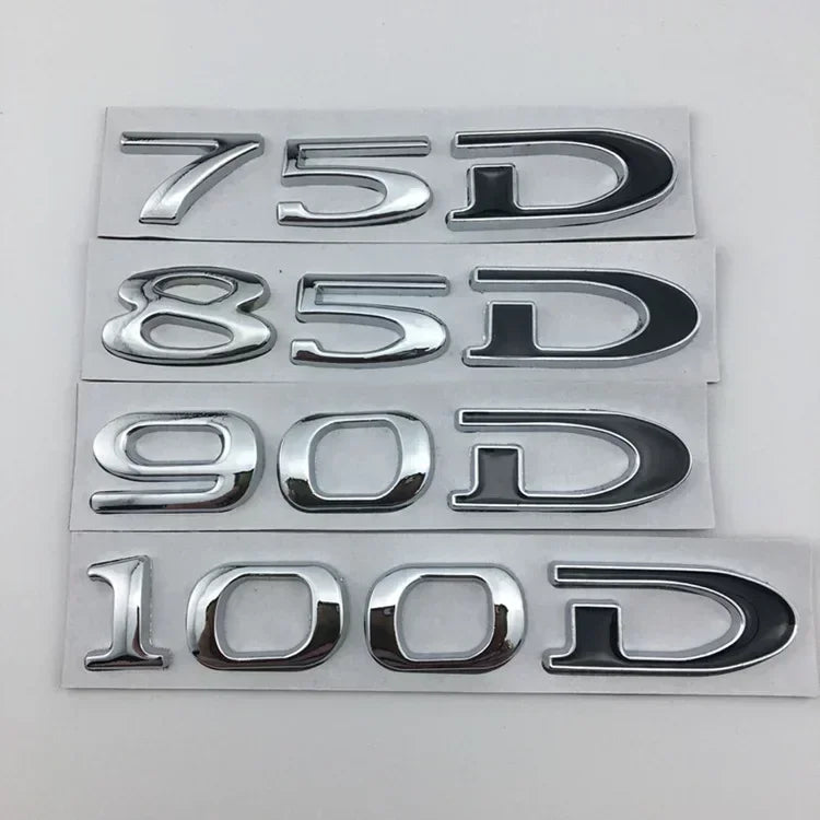Rear Boot Trunk Tailgate Emblem Badge for Tesla Model 3 / S / X / Y | 75D 85D 90D 100D Sticker