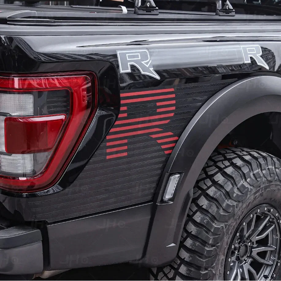 JHO Sport R Precut Bedside & Hood Wrap Kit for Ford F-150 Raptor (2022-2025) | Matte Stripe