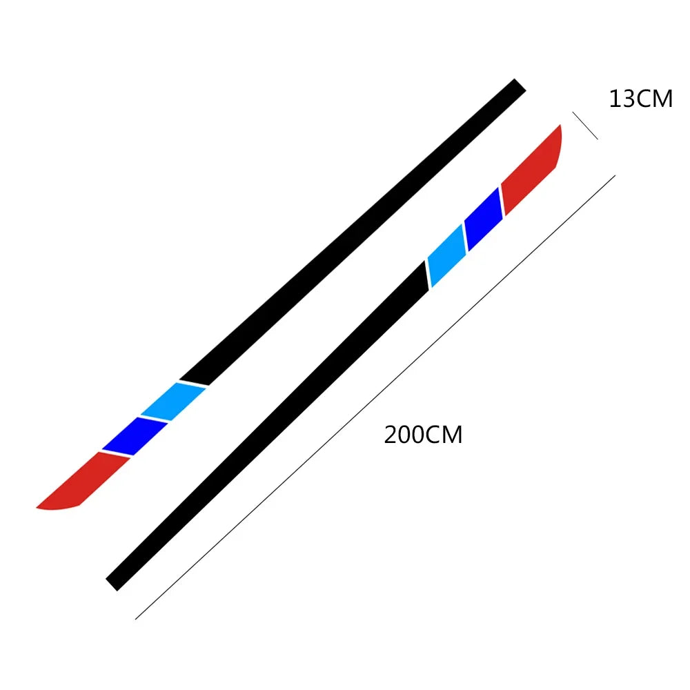 Side Stripe Decal DIY for BMW E46 / E60 / E90 / F30 / F10 | 2-Piece 78.7"x5.1" Vinyl