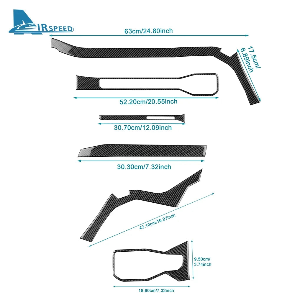 Real Soft Carbon Fiber Interior Trim for Ford Mustang GT / Dark Horse / EcoBoost (2024-2025)