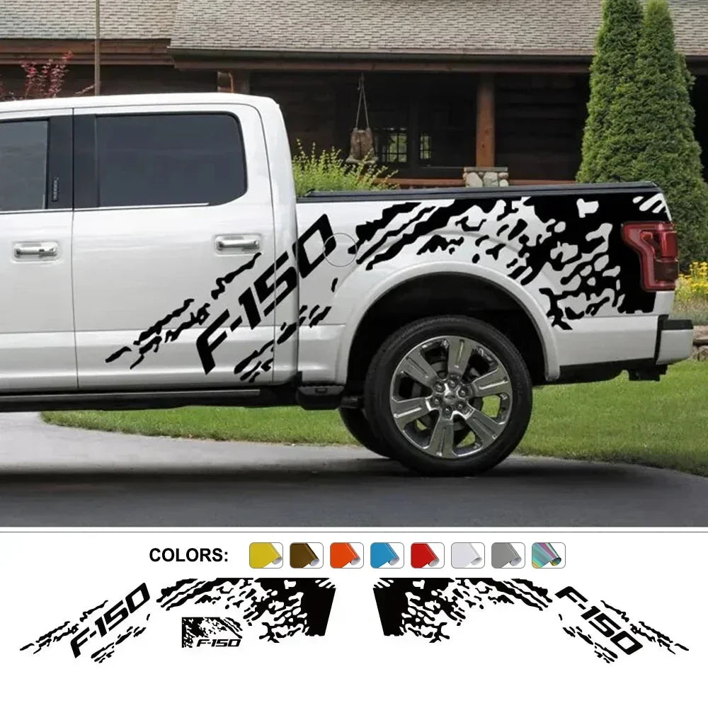 Ford F-150 Raptor Body Side Graphic Kit – Splash Grunge Vinyl Decal Set (3 Pcs) | 12 Finishes