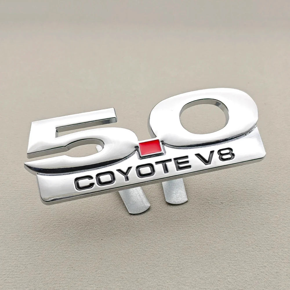 3D Metal 5.0 COYOTE V8 Badge | Grille, Trunk & Fender Emblem for Ford Mustang