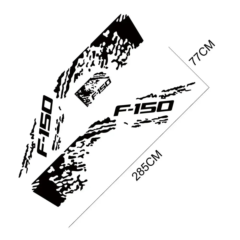 Ford F-150 Raptor Body Side Graphic Kit – Splash Grunge Vinyl Decal Set (3 Pcs) | 12 Finishes