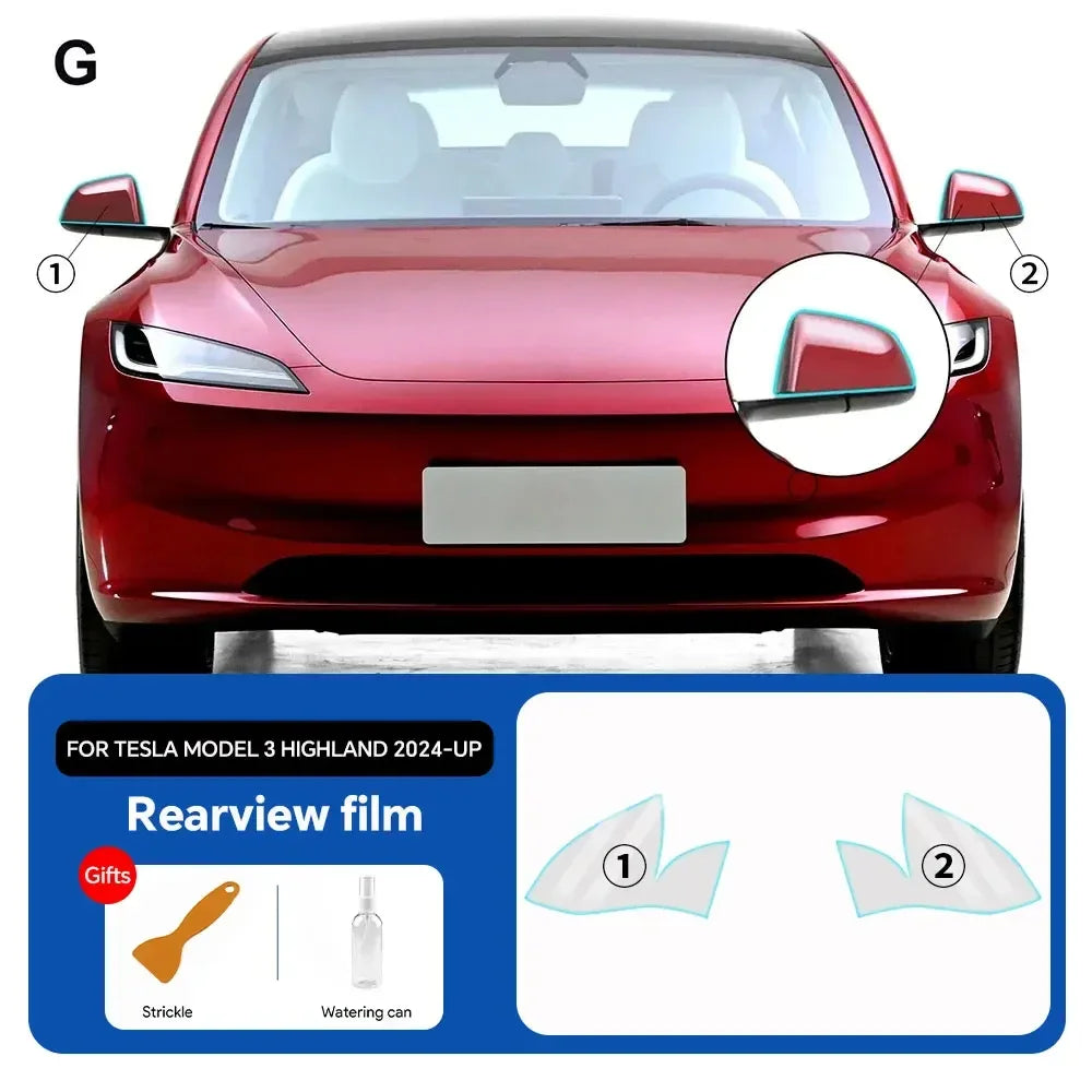 Precut PPF Clear Bra for Tesla Model 3 Highland (2024–2025) | TPU Headlight, Mirror & Door Handle
